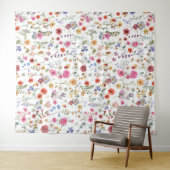 ワイルドフラワーガーデンカラフルリビングルームオフィス タペストリー (インサイチュ(横))