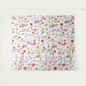 ワイルドフラワーガーデンカラフルリビングルームオフィス タペストリー (正面(横))