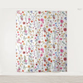 ワイルドフラワーガーデンカラフルリビングルームオフィス タペストリー (正面)