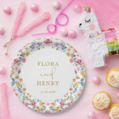 ワイルドフラワーガーデンカラフルリース結婚ズ ペーパープレート (パーティー)