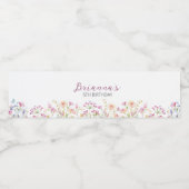 ワイルドフラワーガーデンガール水彩誕生日パーティー ペットボトルラベル (シングルラベル)