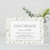 ワイルドフラワーガーデンガール1st誕生日招待状 招待状 (スタンド正面)