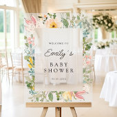 ワイルドフラワーガーデンチャーム | ベビーシャワーへようこそ アクリルサイン
