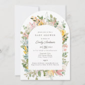 ワイルドフラワーガーデンチャーム | ベビーシャワー招待状 招待状 (正面)