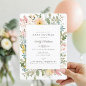 ワイルドフラワーガーデンチャーム | ベビーシャワー 招待状