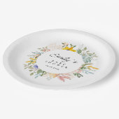ワイルドフラワーガーデンチャーム | 赤ちゃんシャワー ペーパープレート (アングル)