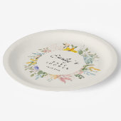 ワイルドフラワーガーデンチャーム | 赤ちゃんシャワー ペーパープレート (アングル)