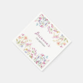 ワイルドフラワーガーデンテーマガールウォーター色ありがとう スタンダードカクテルナプキン (角)