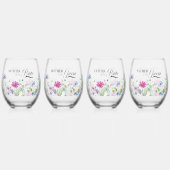 ワイルドフラワーガーデントップテーブル結婚フローラ ステムなしワイングラス (正面)