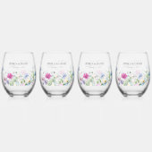 ワイルドフラワーガーデントップテーブル結婚フローラ ステムなしワイングラス (裏面)