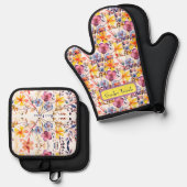 ワイルドフラワーガーデントラベル 鍋つかみ&鍋敷きセット (正面/裏面)