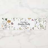 ワイルドフラワーガーデンパターンカスタム抱き枕 ペットボトルラベル (シングルラベル)