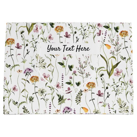 ワイルドフラワーガーデンパターンカスタム抱き枕 ラージペーパーバッグ (正面)
