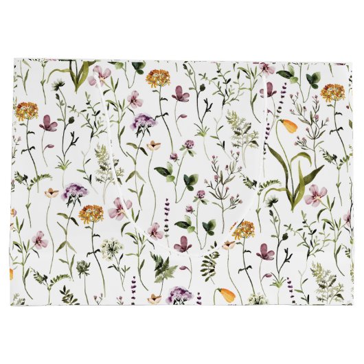 ワイルドフラワーガーデンパターンカスタム抱き枕 ラージペーパーバッグ (裏面)