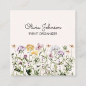 ワイルドフラワーガーデンパーソナライズされたスクエア スクエア名刺 (正面)