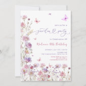 ワイルドフラワーガーデンパーティーエイジ誕生日 招待状 (正面)