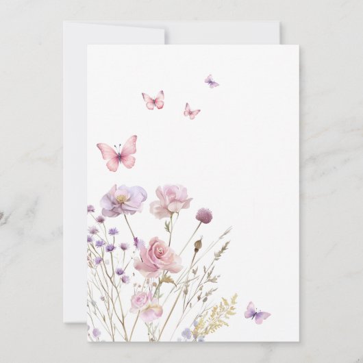 ワイルドフラワーガーデンパーティーエイジ誕生日 招待状 (裏面)