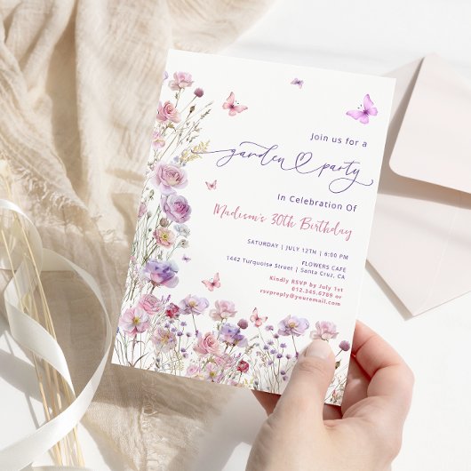 ワイルドフラワーガーデンパーティーエイジ誕生日 招待状