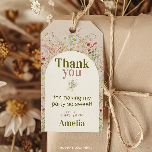 ワイルドフラワーガーデンパーティーサンキューメッセージカード ギフトタグ