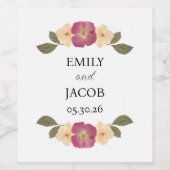 ワイルドフラワーガーデンパーティーパーソナライズされたボホ結婚ズ ワインラベル (シングルラベル)