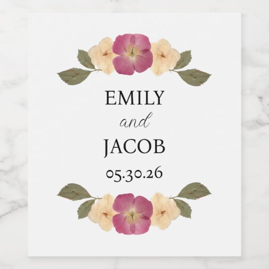 ワイルドフラワーガーデンパーティーパーソナライズされたボホ結婚ズ ワインラベル (シングルラベル)