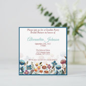 ワイルドフラワーガーデンパーティーブライダルシャワー招待状 招待状 (スタンド正面)