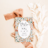 ワイルドフラワーガーデンパーティー男女兼用ベビーシャワー 招待状