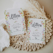 ワイルドフラワーガーデンパーティー誕生日水彩 招待状