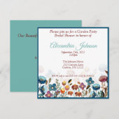 ワイルドフラワーガーデンパーティー ブライダルシャワー 招待状 (正面/裏面)