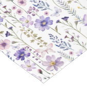 ワイルドフラワーガーデンパープルウォーターカラーテーブルランナー ショートテーブルランナー (コーナー)
