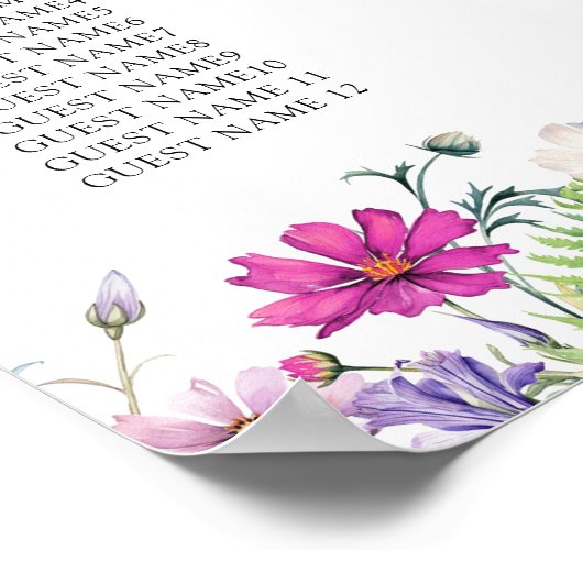 ワイルドフラワーガーデンフレキシブルテーブル座席表 ポスター (角)