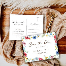 ワイルドフラワーガーデンフローラ保存日 インビテーションポストカード