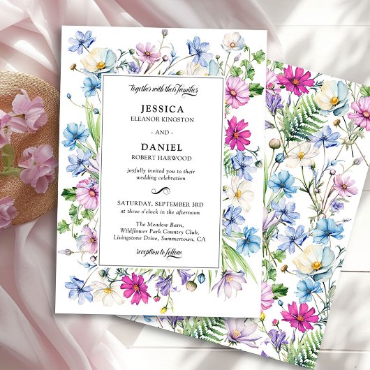 ワイルドフラワーガーデンフローラ結婚フレーム 招待状