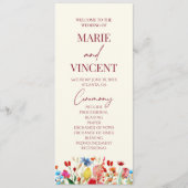 ワイルドフラワーガーデンフローラ野生結婚の花 プログラム (正面)