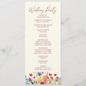 ワイルドフラワーガーデンフローラ野生結婚の花 プログラム (裏面)