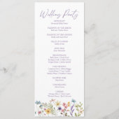 ワイルドフラワーガーデンフローラ野生結婚の花 プログラム (裏面)