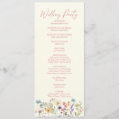 ワイルドフラワーガーデンフローラ野生結婚の花 プログラム (裏面)