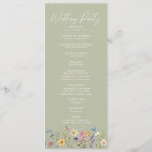 ワイルドフラワーガーデンフローラ野生結婚の花 プログラム (裏面)