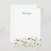ワイルドフラワーガーデンブライダルシャワーありがとう サンキューカード (正面/裏面)