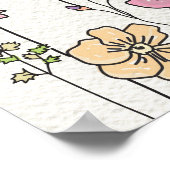 ワイルドフラワーガーデンブライダルシャワーウェルカムサイン ポスター (角)