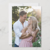 ワイルドフラワーガーデンブルーボウ結婚写真の救日付 招待状 (裏面)