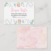 ワイルドフラワーガーデンベイビーシャワーオムツラッフル エンクロージャーカード (正面/裏面)