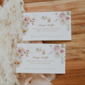 ワイルドフラワーガーデンベイビーシャワーオムツラッフル エンクロージャーカード