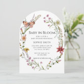 ワイルドフラワーガーデンベイビーシャワー開花 招待状 (スタンド正面)