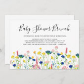 ワイルドフラワーガーデンベビーシャワーブランチ招待状 招待状 (正面/裏面)