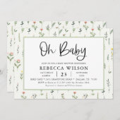 ワイルドフラワーガーデンベビーシャワー招待状 招待状 (正面/裏面)