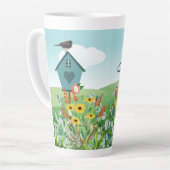 ワイルドフラワーガーデンマザーの日(母)ラテマグカップ カフェラテマグ (左アングル)