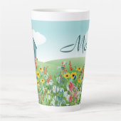 ワイルドフラワーガーデンマザーの日(母)ラテマグカップ カフェラテマグ (正面)