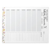 ワイルドフラワーガーデンミールプランナー食料品一覧 ノートパッド (正面)