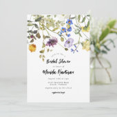 ワイルドフラワーガーデンモダングリーンリーブライダルシャワー 招待状 (スタンド正面)